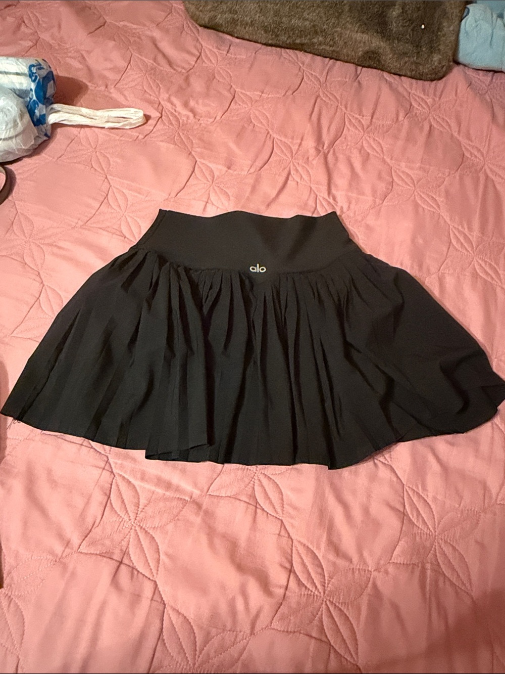 ALO Yoga Black Circle Skater Tennis Skirt